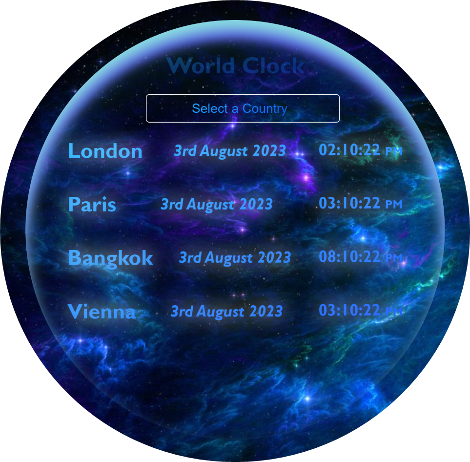 preview Image of World Clock app coding project